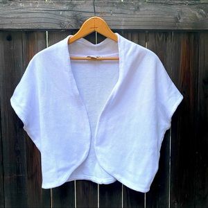 Coldwater Creek White Shrug 100% Cotton